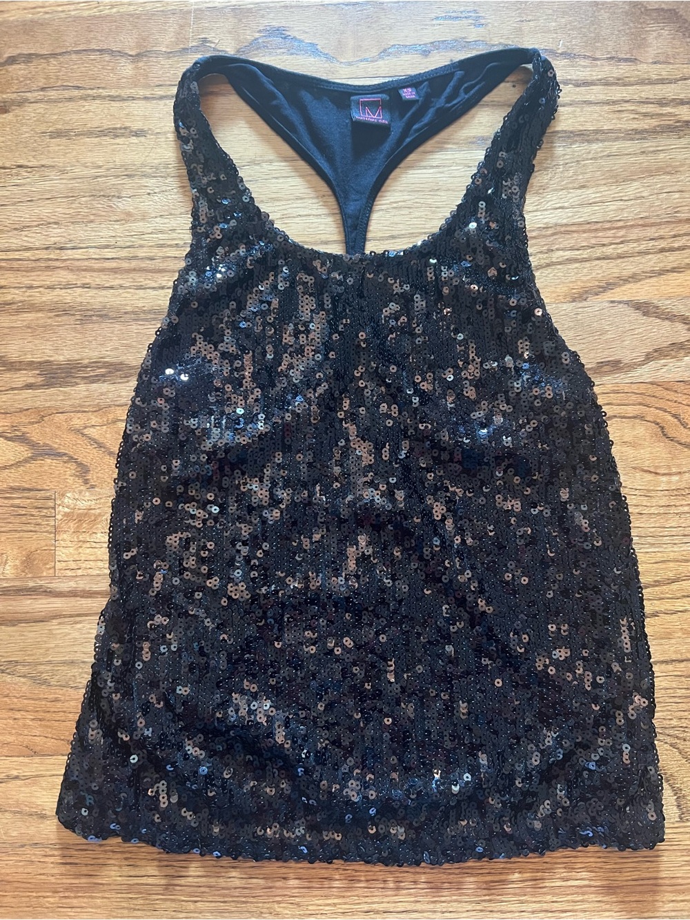 Material Girl Black Sequin Top
